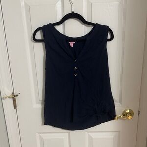 Lilly Pulitzer Navy Sleeveless Blouse